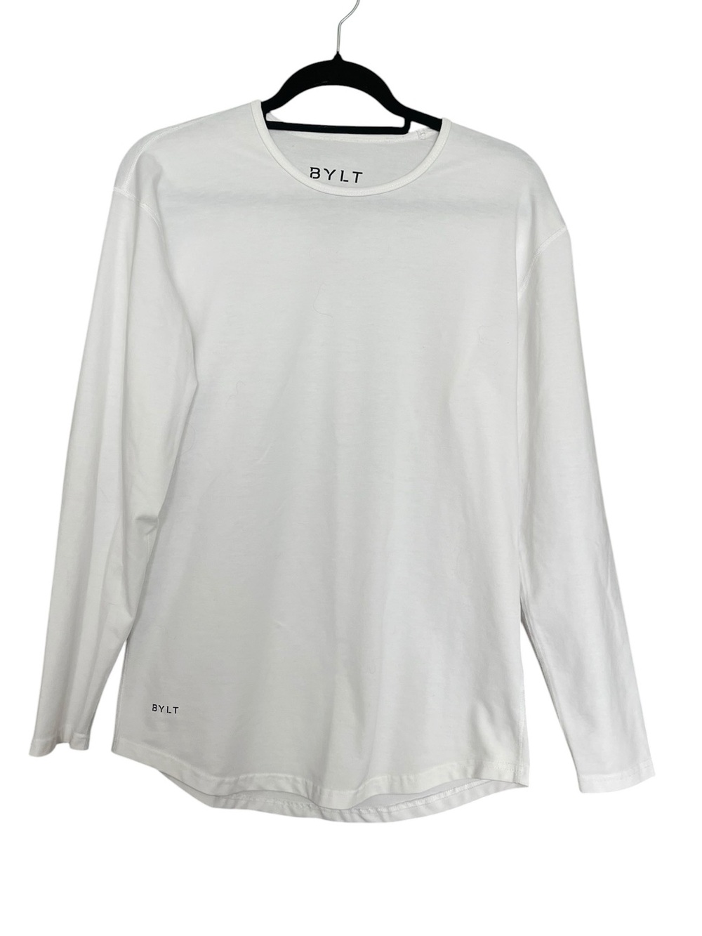 BYLT Basics White Long Sleeve Crewneck Shirt